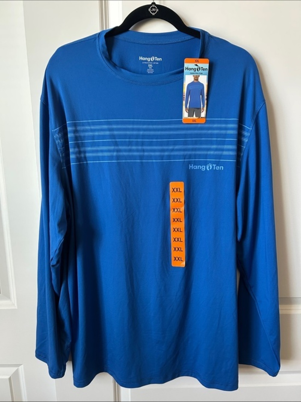 NWT Hang Ten Men's Long-Sleeve Performance Tee in Royal Blue XXL